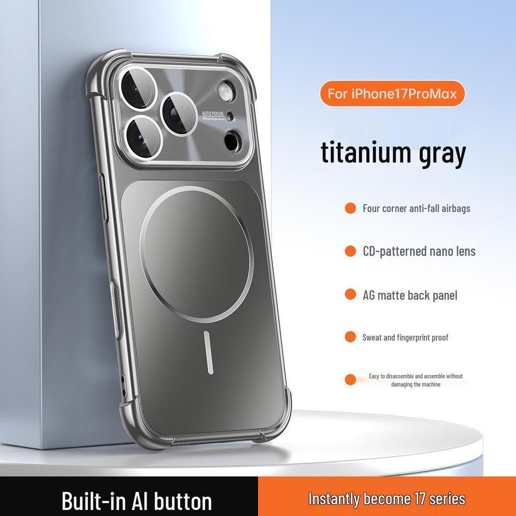 Instantly Transform Into Apple 17 Pro Max Magnetic Phone Case with Four-Corner Drop Protection for iPhone 16 and Matte AG Finish for iPhone 15