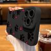 Phone Case for Xiaomi Redmi Note 14 11 10 12 13 Pro Plus 5G 12S 10 11S Redmi 12C 13C 14C4G Cat Footprints Love Print Black Cover