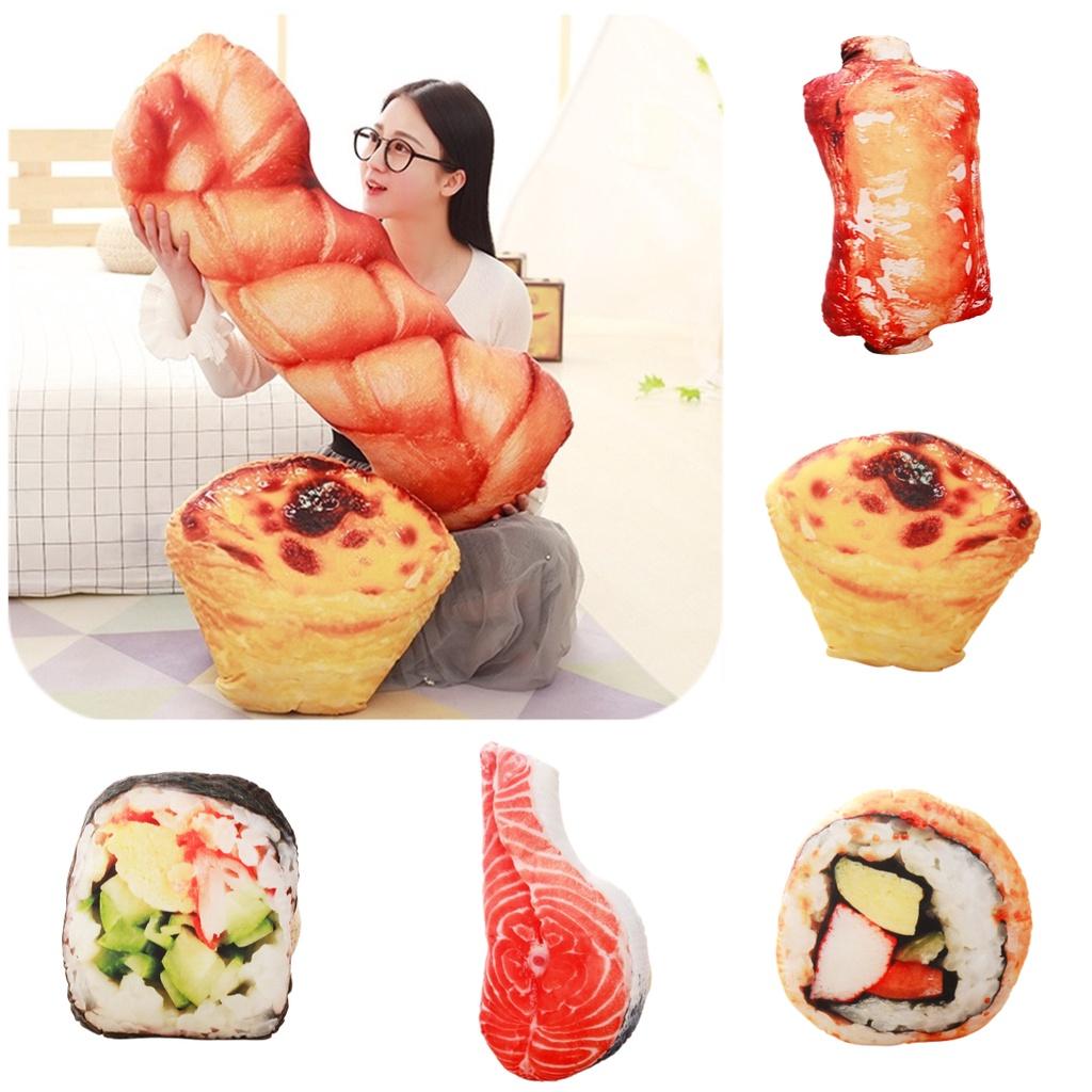 Cute Cartoon Style Sushi Egg Tart Plush Pillow Perfect Christmas Gift