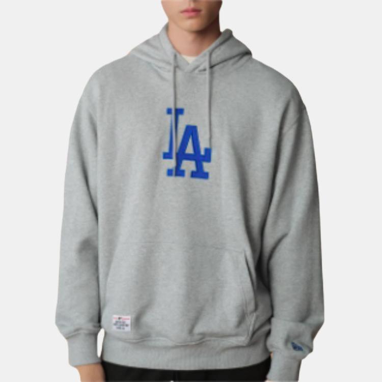 New Era FW25 MLB Team Series Los Angeles Dodgers American Casual Embroidered Letter Logo Fleece Hooded Drop Shoulder Long Sleeve Sweatshirt 14858063