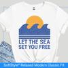 Let The Sea Set You Free Shirt, Surfer Sailing Tee, Vintage Style Ocean Wave Tee, Retro Beach Sunset Graphic Tee, Ocean Lover Gift Her Him