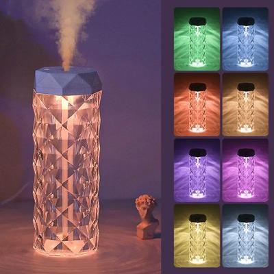 Crystal Humidifier Colorful USB Night Light Humidifier with Aromatherapy and Air Purification for Bedroom Desktop Decor