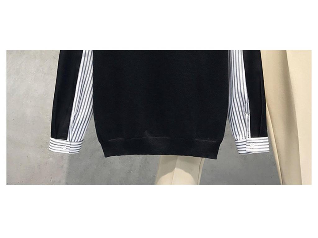 Men's Fake Two-Piece Sweater with Shirt Collar: 2025 Spring/Autumn Patchwork Knitwear Trendy Jacket