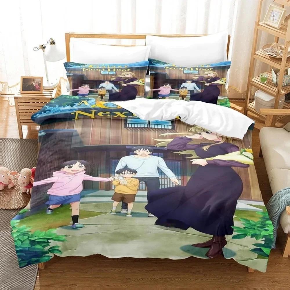 Fashion Anime A Galaxy Next Door Bedding Set Printed Bed Set With Pillowcase Bed Duvet Cover Single Double Queen Super King Size