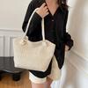Straw Woven Tote Bag Shoulder Bag with Braided Rope Handles Summer Beach Tote Women Purse for Work Holiday Shopping