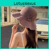 Summer Outdoor Sun Hat For Women With Wide Brim Foldable Breathable Polyester Sun Protection