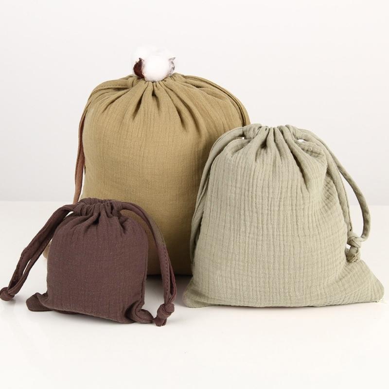 3 Piece Reusable Baby Cloth Storage Bags with Convenient Drawstring Closure Breathable for Toys Clothes & Accessories