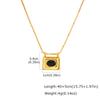 Square Pendant Necklace Stainless Steel Natural Stone Inlay Box Chain for Women Vintage Healing Jewelry Waterproof