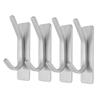 4pcs Adhesive Hooks Hole Free Wall Hangers Coat Hat Stainless Steel Hooks Bathroom Adhesive Hangers Silver