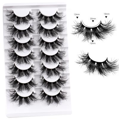7 Pairs Of Fried Hair Imitation Mink False Eyelashes Messy Natural Thick Eyelashes