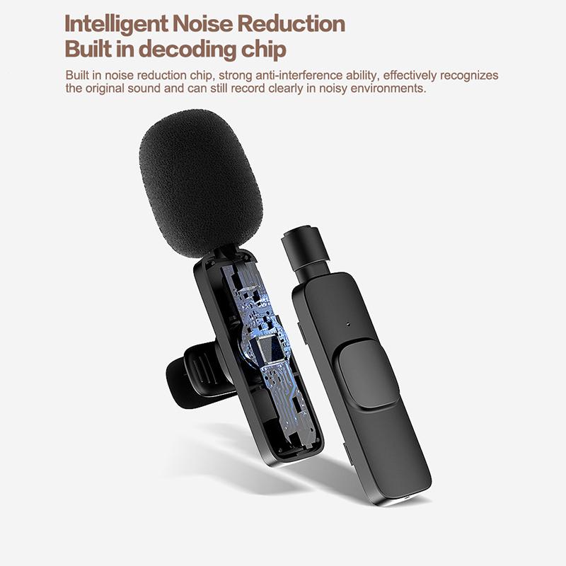 Wireless Lapel Lavalier Microphone K9, Type-C Connection 1-To-1 Wireless Mic For Smartphone Podcast Live Streaming