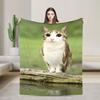 Miauw Kat Uil Bellen Telefoon Thema Warme Gezellige Deken Esthetische Reis Plaid Home Decor Flanellen Sprei Bank Bed Cover