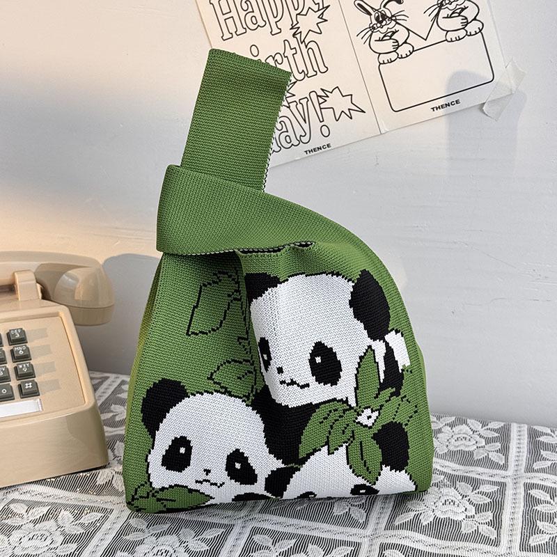 Kuanzhai Alley Souvenir: Chengdu Panda Grandpa Knitted Women's Tote Bag