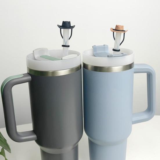 1/4Pcs Cowboy Hat Straw Cover Food Grade Silicone Reusable Dust-proof 30/40Oz Tumbler Straw Tip Plug Topper Protector Cup Accessories