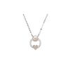 Mother-of-pearl Heart-shaped Diamond 925 Silver Necklace Women's Silver EG3470040 F Basic Packaging-brand Original Box