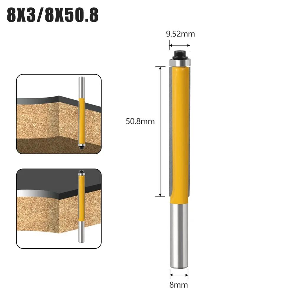

50mm 76mm x 3/8 Extended Trimming Milling Drill Bits with Bearing Trimming Tool End Milling Cutter for Woodworking Approx 50mm