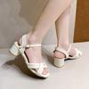 Fashion Single-Strap Chunky Heel Sandals 2025 Summer High Heels for Women Chunky Heel Single-Strap Solid Sandals Versatile High Heel