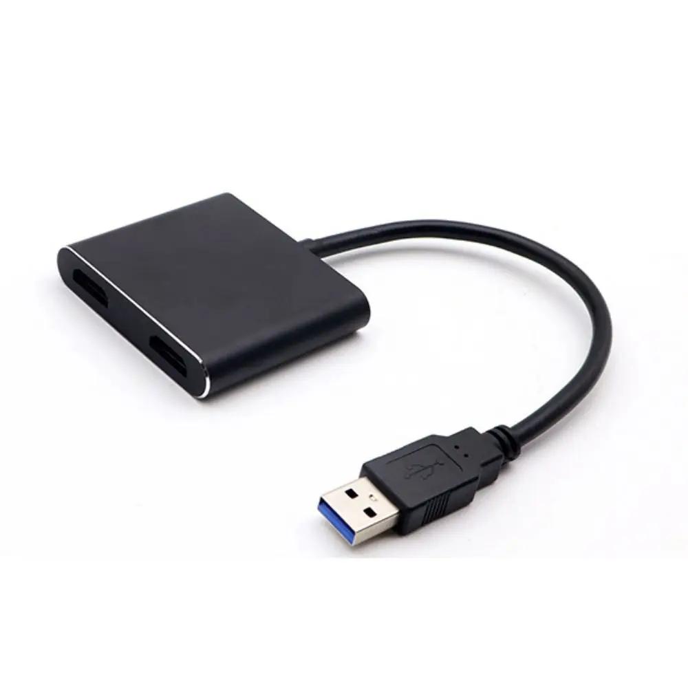 USB 3.0 To HDMI USB To Dual HDMI Converter One To Two 1080P USB To HDMI Adapter Aluminum Alloy Extended Converter