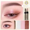 Bean Bag Three-Color Gradient Eye Shadow Stick Pen One Touch Molding Waterproof Not Smudge Matte Shimmer Earth Color Light Makeup New Arrival