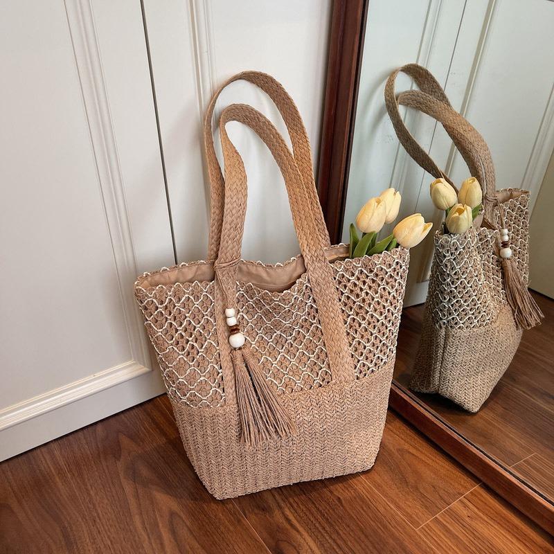 Travel vacation beach bag women's summer new straw bag simple fashion large capacity handbag shoulder bag