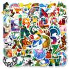 50 Creative Hand-Drawn Alphabet Graffiti Stickers Kids Reward Cartoon Stickers Decorative Stationery Box Diary Rice