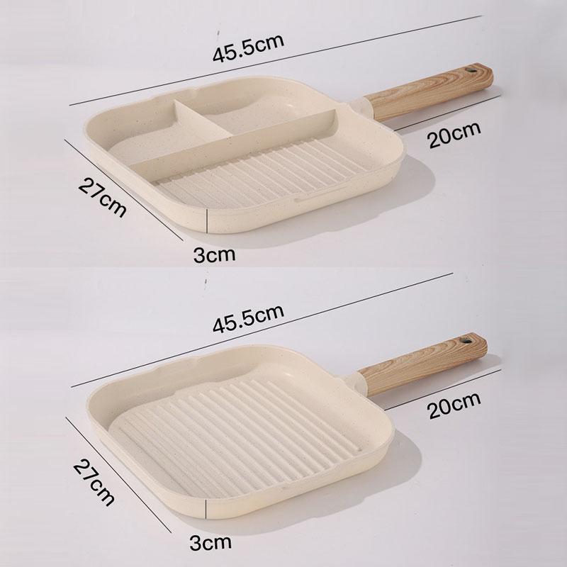 10.5inch Versatile Griddle Steak Grilling Pan Nonstick Grill Skillet Durable Indoor Outdoor Cooking Pan with Pour Spouts