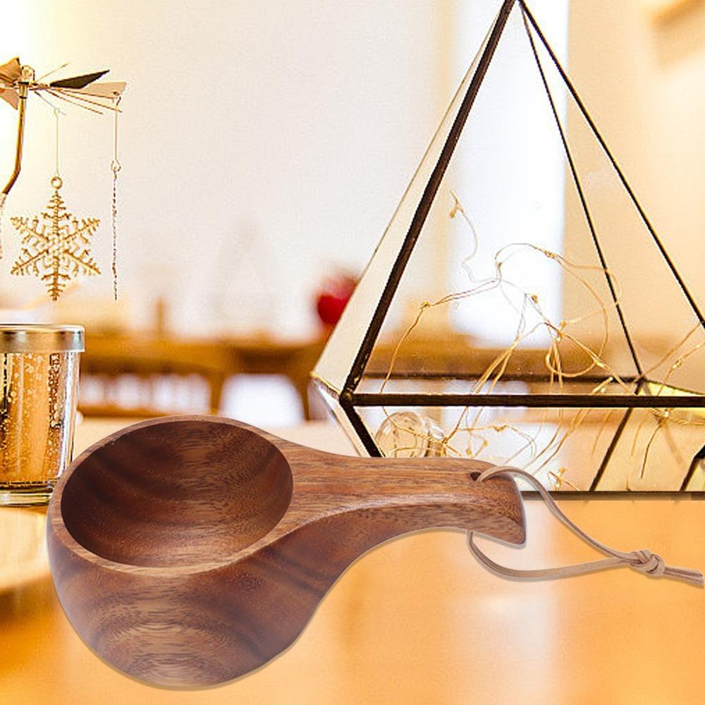 Natural Wood Wooden Mug Hand Carving Wood Coffee Mug Kuksa Wooden Camping Mug  Camping 1#