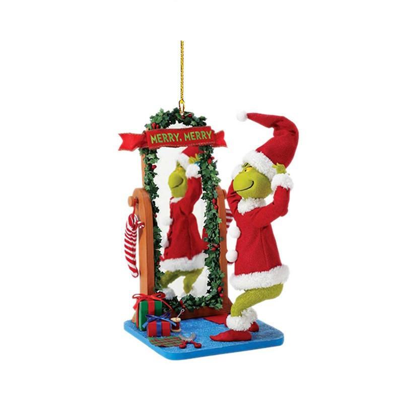 Articole de petrecereOrnament de Crăciun Pandantiv Păpușă Elf din Blană Verde Acrilic Decorațiune Festivă Agățată Pentru