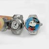 Disney Mickey Flip Cover LookTime Mini Ring Watch Cute Cartoon Simple Couple Creative Keeping Ring