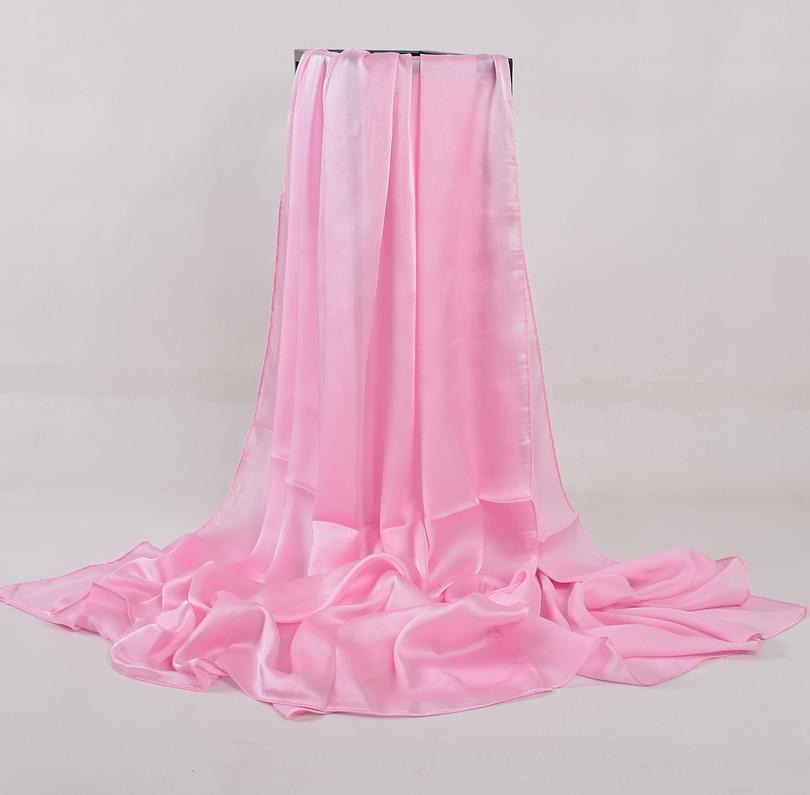 [BYSIFA] Chinese Silk Scarf Winter Women Long Satin Scarf Shawl Luxury Wine Red Scarves Simple Muslim Plain Head Scarf 180*90cm