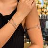 Stainless Steel Water Drop Shape Upper Arm Bracelet for Women Trendy Geometric Adjustable Bangles Vintage Simple Jewelry Gifts