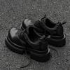 upturned head Derby shoes platform soles men and women niche couples casual leather shoes genuine leather functional wind high street black shoes
