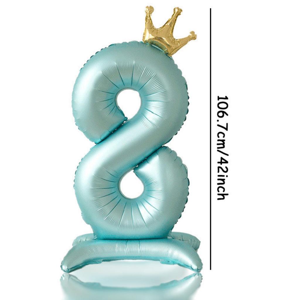 42inch 0-9 Blue Crown Number Balloons Princess Theme Happy Birthday Party Kids Adult Decor Baby Shower Globos Anniversary Decor