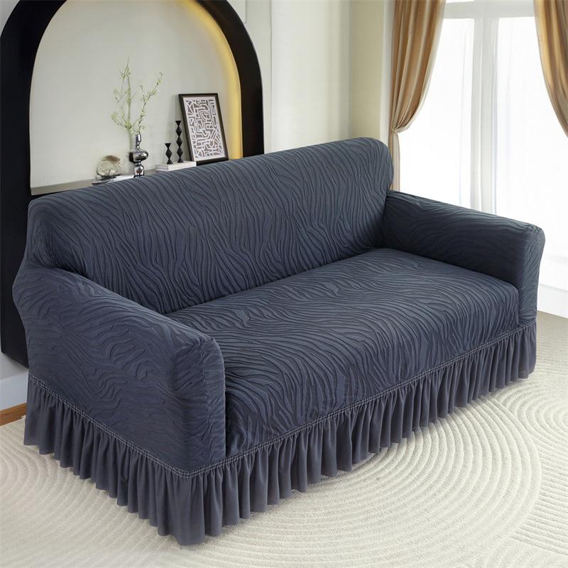 Thickened Jacquard Pleated Skirt Sofa Cover All Inclusive Universal Cover Four Season Universal Skirt Sofa Cover Cover Cloth