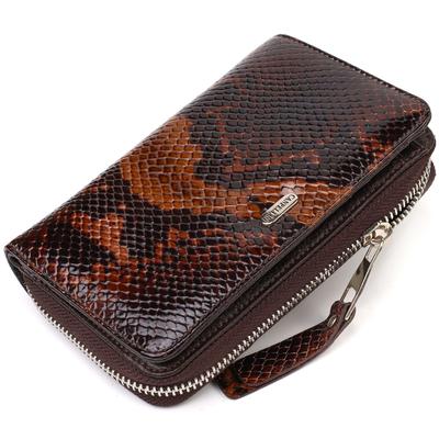 Excellent Lacquered Women's Wallet Medium Size Made of Genuine Leather with Snake Embossing CANPELLINI 21714 Multicolored