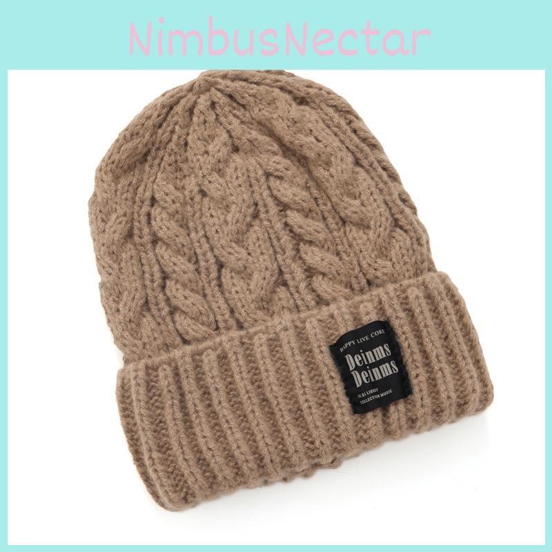 Knitted Hat Style With Letter Decor And Big Head Circumference For Casual Wear