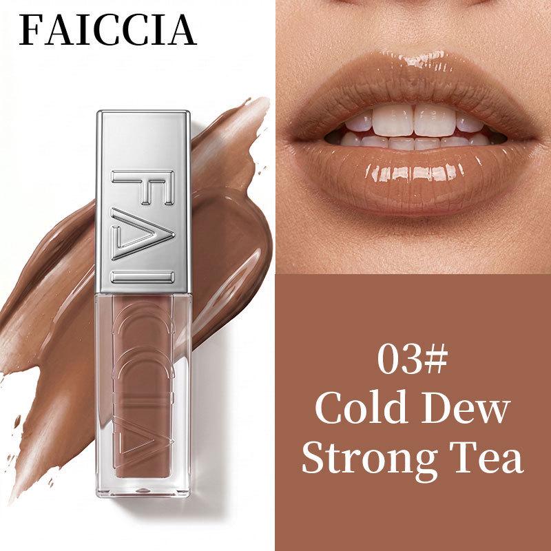 Tinted Mirror Lip Glaze: Long-lasting, Moisturizing, Non-transferring Glass-like Shine, Available in Multiple Colors.