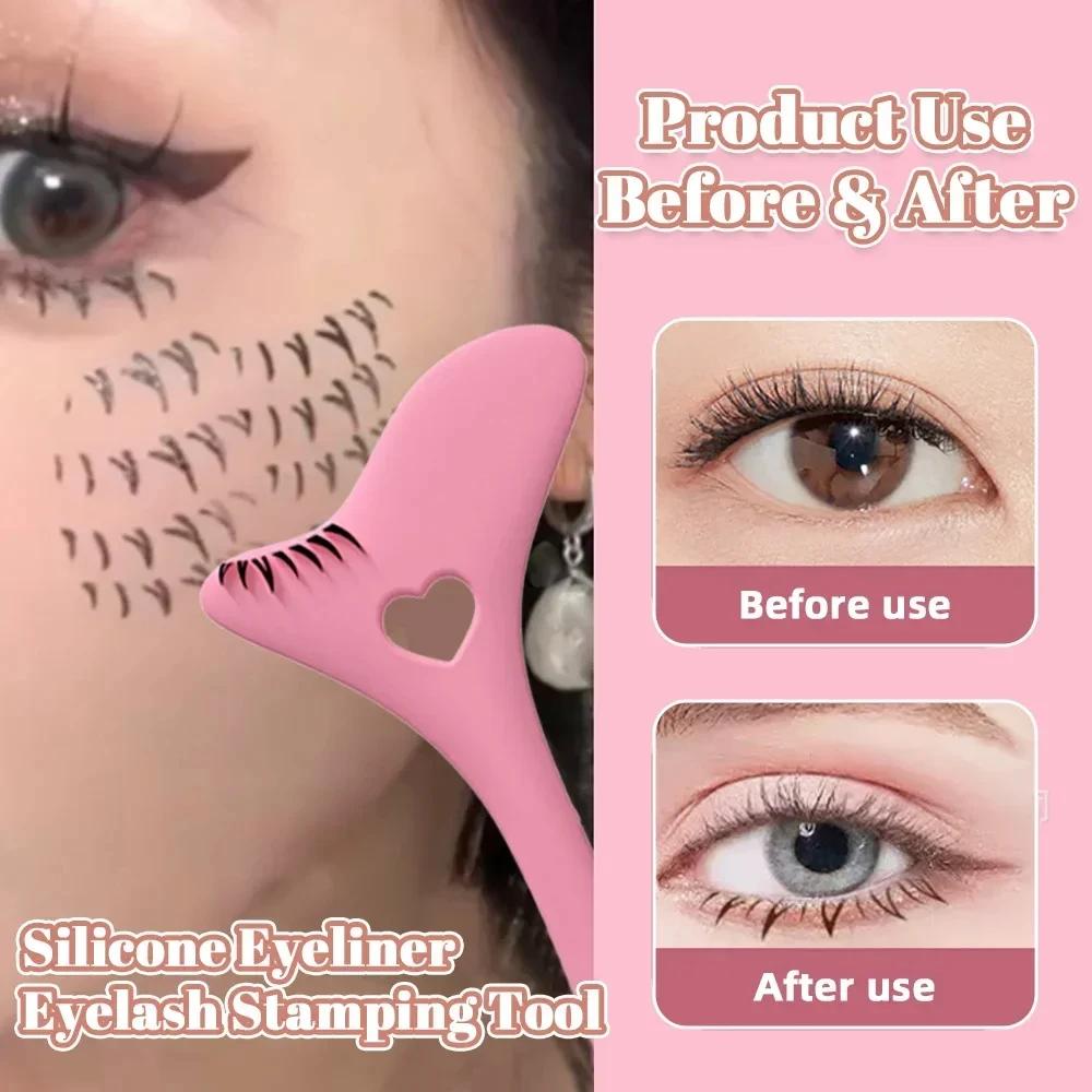 1pc Multi-functional Silicone Eyeliner Makeup Stencils Eyeliner Aid Tool Drawing Lipstick Wearing Aid Face Cream Applicator