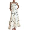 New Women Clothes Long Dresses Sleeveless Tie Strap Sexy Printed Flared Dress For Girls