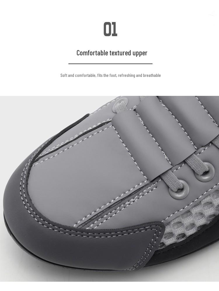 Men's Summer 2025 Mesh Breathable Backless Half-Slippers: Casual One-Step Round Toe Shoes