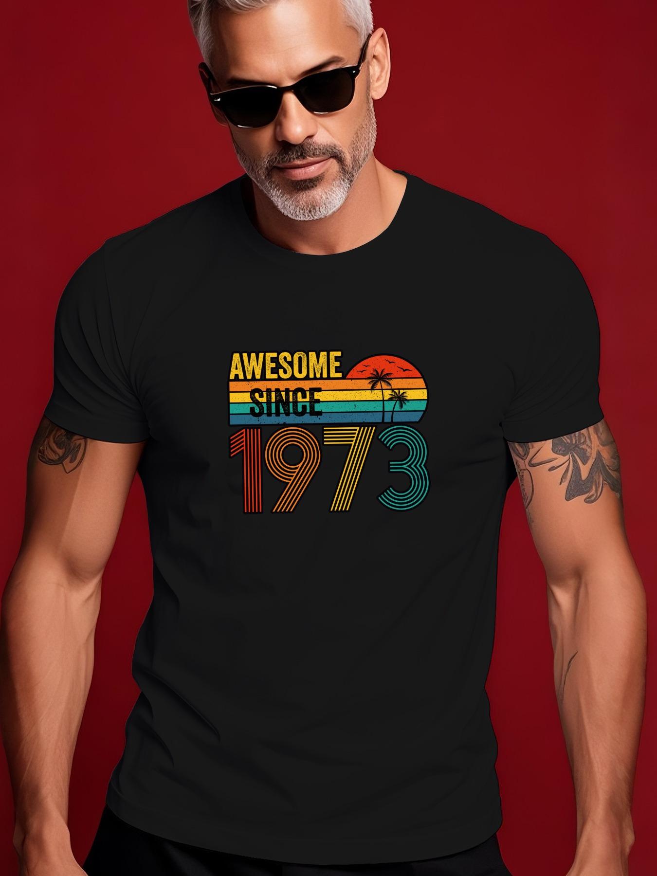 Vintage Tshirt Vintage Awesome Since 1973 Retro Palm Tr... XXL