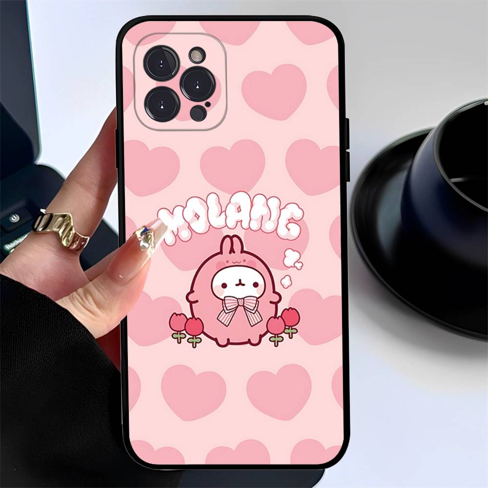 Cartoon Cute M-Molang Phone Case For Iphone 17 16 15 16e 14 13 12 11 Pro Max Plus Case Cover Coque