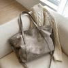 Vintage Kunstleder-Tragetasche Damen Übergröße Schultertasche mit verstellbarem Riemen und klassischem Design