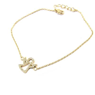 [P2324] - Vergoldetes Armband „Schutzengel“ aus Weißgold