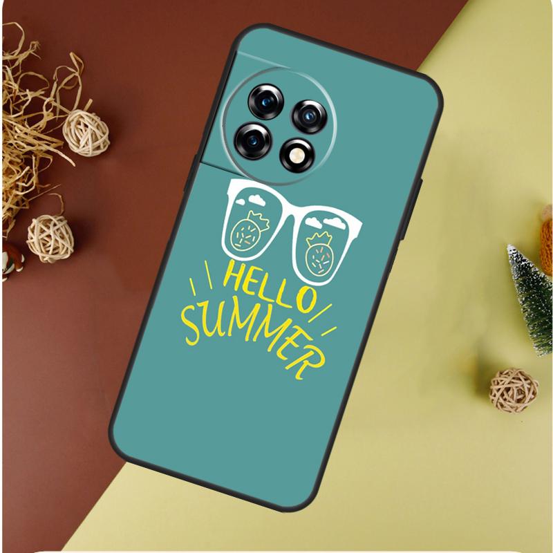 Hello Summer Flowers For OnePlus Nord CE 4 3 2 Lite N20 N30 9 10 Pro 8T 9RT 10T 10R 13R 12R 11 12 13 Phone Case