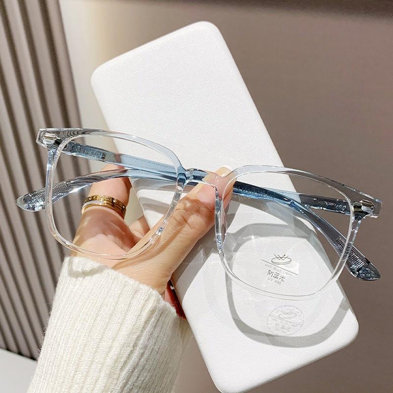 Anti-blue Light Radiation Anti-fatigue Glasses Femal Male Korean Goggles Big Face Plain Face Transparent Eye Frame