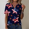 Women's Fashionable Casual Independence Day Print Blouse