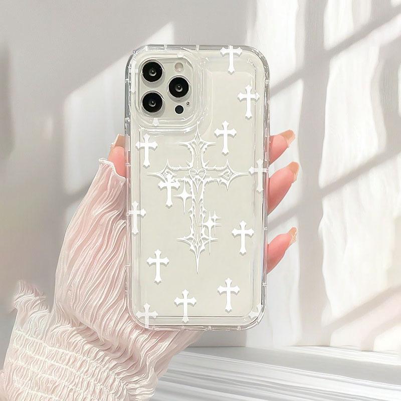 Tide brand black cross for Apple 16Pro iPhone mobile phone case TPU soft case cross