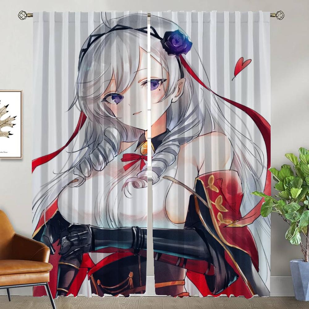 

Шторы Azur Lane Anti-mosquitto для камеры, затемняющие шторы для комнаты, 2 панели, перегородки, украшения на Хэллоуин, шторы для гостиной и ребенка W50xH70cmx2pcs-CL