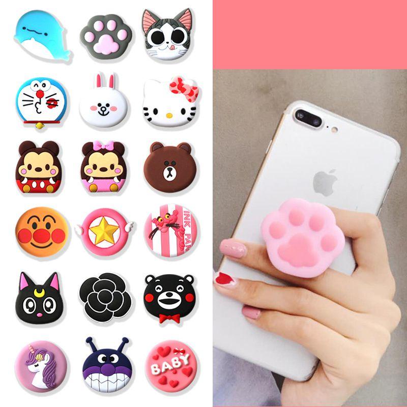 3d Fashion New Silicone Cartoon Cute Telescopic Phone Air Bag Bracket For Iphone